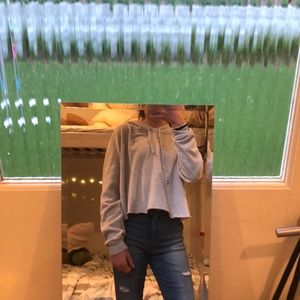 Grey brandy cropped hoodie